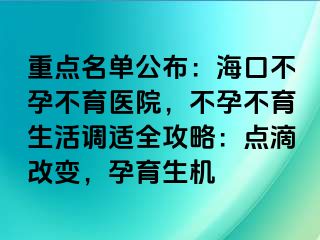 重點(diǎn)名單公布：?？诓辉胁挥t(yī)院，不孕不育生活調(diào)適全攻略：點(diǎn)滴改變，孕育生機(jī)