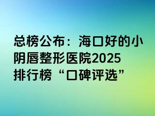 總榜公布：海口好的小陰唇整形醫(yī)院2025排行榜“口碑評(píng)選”