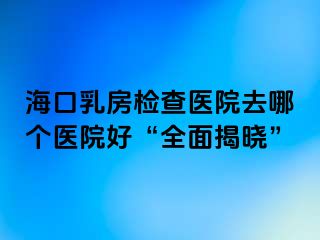 海口乳房檢查醫(yī)院去哪個(gè)醫(yī)院好“全面揭曉”